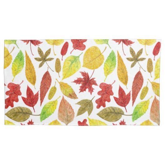 Autumn laat waterverf wit kussensloop (Voorkant-Links)