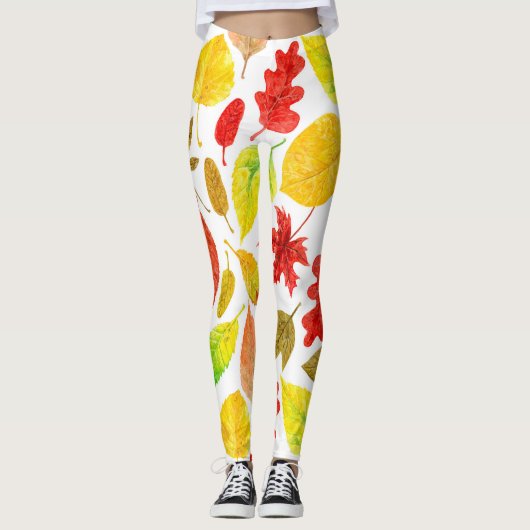Autumn laat waterverf wit leggings (Voorkant)