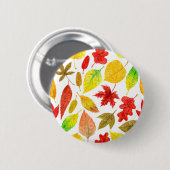 Autumn laat waterverf wit ronde button 5,7 cm (Voorkant /achterkant)