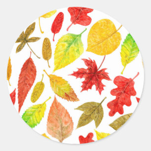 Autumn laat waterverf wit ronde sticker