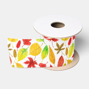 Autumn laat waterverf wit satijnen lint
