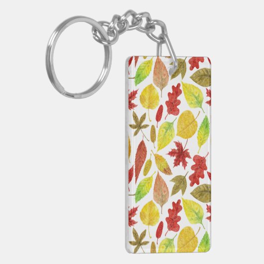 Autumn laat waterverf wit sleutelhanger (Voorkant Links)