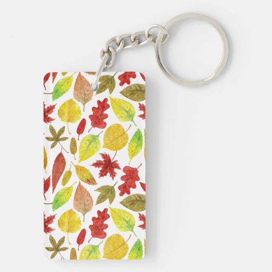 Autumn laat waterverf wit sleutelhanger (achterkant)