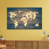 Autumn laat Wereldkaart muur Canvas Afdruk (Insitu (Woonkamer))