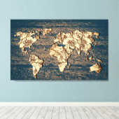 Autumn laat Wereldkaart muur Canvas Afdruk (Insitu (Houten vloer))