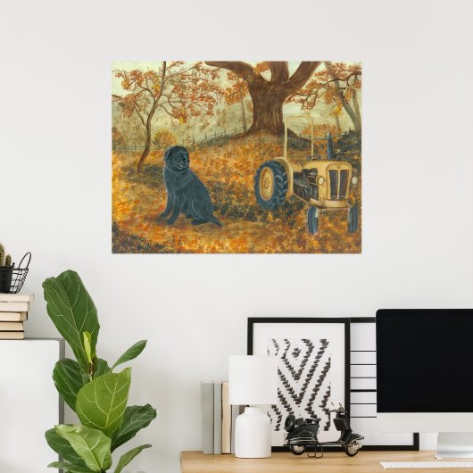 Autumn Labrador Poster (Thuiskantoor)