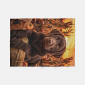 Autumn Labrador Pup Fleece Deken (Voorkant (Horizontaal))