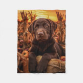 Autumn Labrador Pup Fleece Deken (Voorkant)