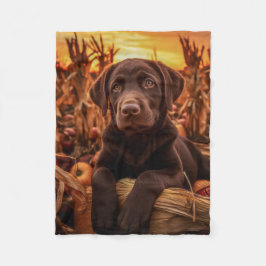 Autumn Labrador Pup Fleece Deken
