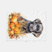 Autumn Labrador Retriever Puppy Pumpkins Hondenlie Fleece Deken (Voorkant (Horizontaal))