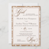 Autumn Lace God is Love Christelijk Wedding Kaart (Voorkant)