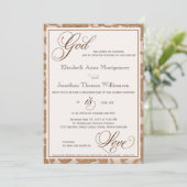 Autumn Lace God is Love Christelijk Wedding Kaart (Staand voorkant)