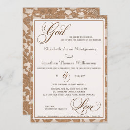 Autumn Lace God is Love Christelijk Wedding Kaart