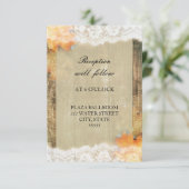 Autumn Lace Rustic Reception Kaart (Staand voorkant)