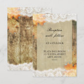 Autumn Lace Rustic Reception Kaart (Voorkant / Achterkant)