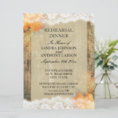 Autumn Lace Rustic Rehearsal Dinner Invitation Kaart (Staand voorkant)