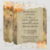 Autumn Lace Rustic Rehearsal Dinner Invitation Kaart (Voorkant / Achterkant)