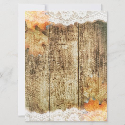 Autumn Lace Rustic Rehearsal Dinner Invitation Kaart (Achterkant)