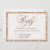 Autumn Lace Script Reply RSVP Enclosure Card Kaart (Voorkant)
