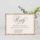 Autumn Lace Script Reply RSVP Enclosure Card Kaart (Staand voorkant)