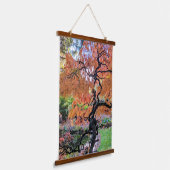 Autumn Laceleaf Japanese Maple Tree Botanical Hangend Wandkleed (Gebogen)
