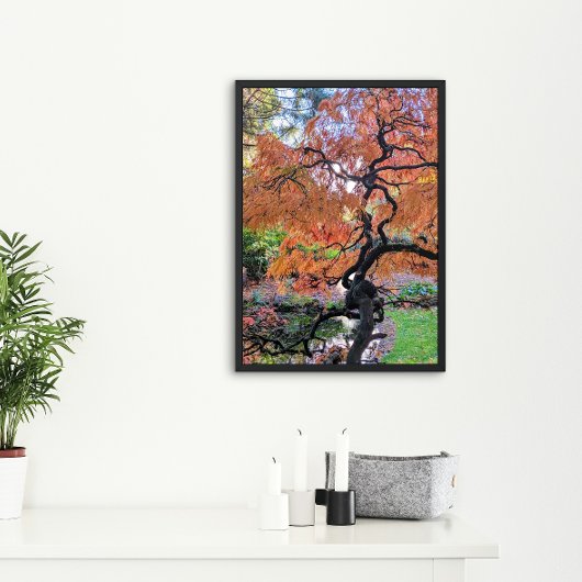 Autumn Laceleaf Japanese Maple Tree Botanical Perfect Poster