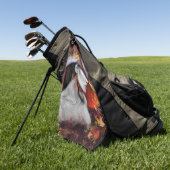 Autumn Lady Golf-handdoek - Kunst schilderen Golfhanddoek (Groen)