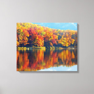 Autumn Lake Canvas Afdruk