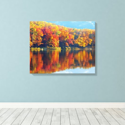 Autumn Lake Canvas Afdruk (Insitu (Houten vloer))