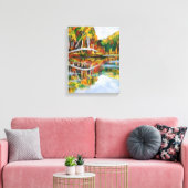 Autumn Lake Canvas Afdruk (Insitu (Woonkamer))