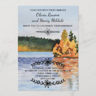 Autumn Lake-uitnodiging Kaart