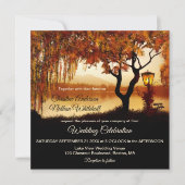 Autumn Lake Uitzicht Lantern bruiloft uitnodiging (Voorkant)