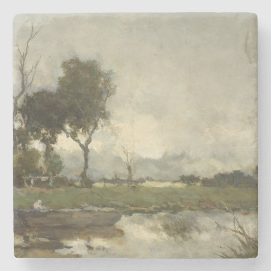 Autumn Landscape ( Nederlandse kunst) (Nederland) Stenen Onderzetter (Voorkant)