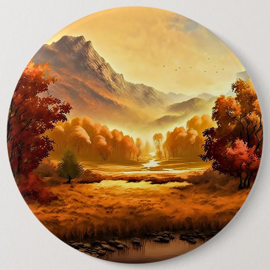 Autumn Landscape Painting-68754 Ronde Button 6,0 Cm (Voorkant)