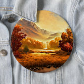 Autumn Landscape Painting-68754 Ronde Button 6,0 Cm (In situ)