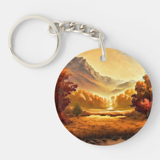 Autumn Landscape Painting-68754 Sleutelhanger (Voorkant)