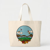 Autumn Landscape Scene Grote Tote Bag (Voorkant)