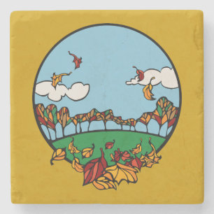 Autumn Landscape Scene Stenen Onderzetter