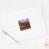 Autumn Landscape van Vincent van Gogh Vierkante Sticker (Envelop)
