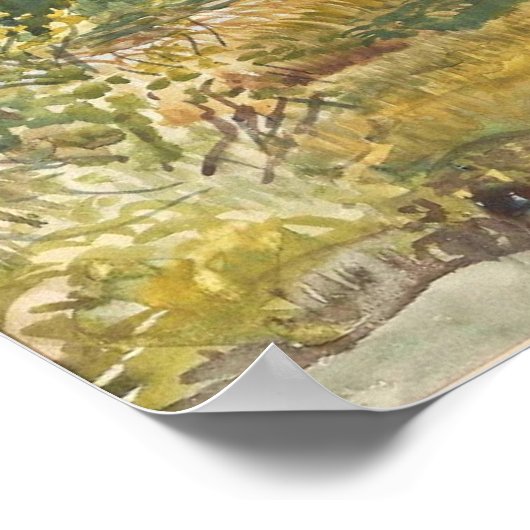 Autumn landschap in Rybiniszki Stanislaw Maslowski Poster (Hoek)