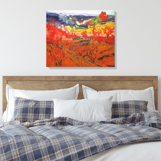 Autumn Landschap | Maurice de Vlaminck | Canvas Afdruk (Insitu (Slaapkamer))