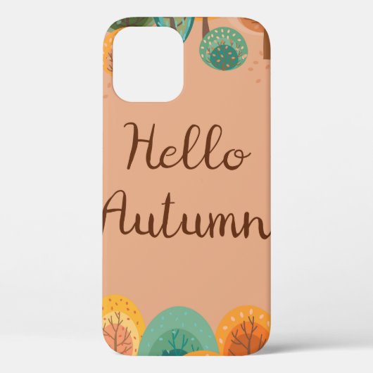 Autumn landschap met abstracte, vlakke handgeteken Case-Mate iPhone case (Achterkant)