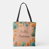 Autumn landschap met abstracte, vlakke handgeteken tote bag (Achterkant)