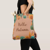 Autumn landschap met abstracte, vlakke handgeteken tote bag (Dichtbij)