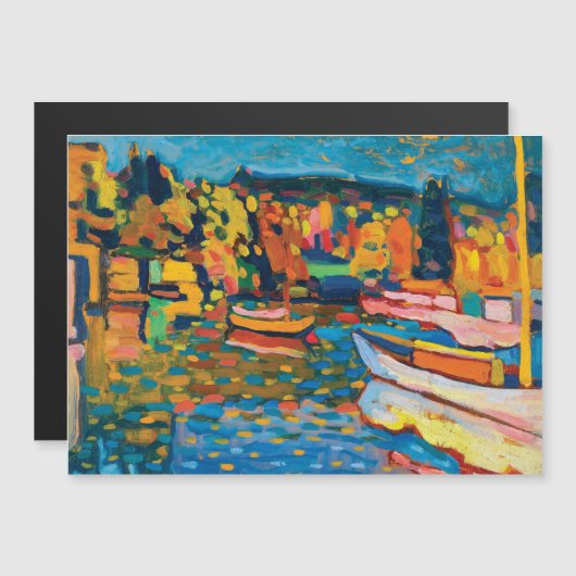 Autumn Landschap met Boats door Wassily Kandinsky (Voorkant / Achterkant)