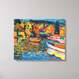Autumn Landschap met Boats door Wassily Kandinsky Canvas Afdruk