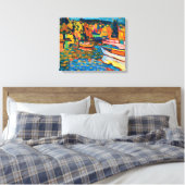 Autumn Landschap met Boats door Wassily Kandinsky Canvas Afdruk (Insitu (Slaapkamer))