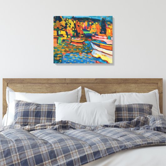 Autumn Landschap met Boats door Wassily Kandinsky Canvas Afdruk (Insitu (Slaapkamer))