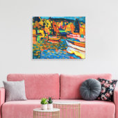 Autumn Landschap met Boats door Wassily Kandinsky Canvas Afdruk (Insitu (Woonkamer))