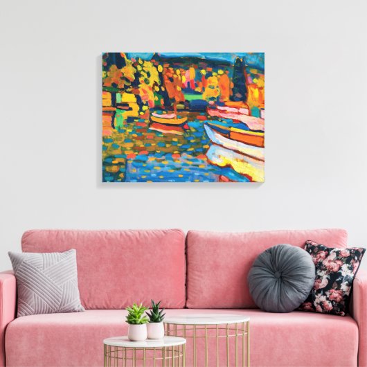 Autumn Landschap met Boats door Wassily Kandinsky Canvas Afdruk (Insitu (Woonkamer))
